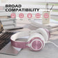 AILIHEN C8 Girls Headphones, On-Ear Headphones Wired with Microphone and Volume Control Foldable Corded Stereo 3.5mm Headset for Girls School Chromebook Laptop Computer PC Tablets Travel (Rose Gold)