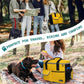 PetAmi Dog Travel Bag, Travel Pet Bag Organizer, Dog Food Travel Bag with Food Container and Bowls, Dog Travel Supplies Gift Accessories for Weekend Camping, Dog Cat Diaper Bag (Yellow, Medium)