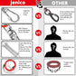 Jenico Dog Tie Out Cable, 10/15/20/30/40/50/70/100/150FT Runner Cable with Swivel Hook and Shock Spring, Yard and Camping Dog Leash Run Tether, Up to 500 LBS