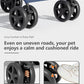 Pet Stroller with 4 Wheels for Small/Medium Pets, Portable Travel Foldable Carrier Jogger for Dog Cat Puppy Kitty, Rear Wheel Breaks, Storage Basket, Visible Mesh Weather Cover (Navy Blue)