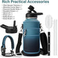 32 oz Insulated Water Bottle | Thickened Stainless Steel Vacuum Metal | Portable Sports Water Jug for Gym and Hiking with Straw, Carrier Bag, Handle Strap | BPA-Free 32 oz