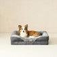 EHEYCIGA Memory Foam Dog Bed for Large Sized, Orthopedic Dog Sofa with Sides and Waterproof Liner, Washable Bolster Pet Bed Couch with Removable Cover, 36x27x7 Inch, Grey