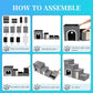 Dog Stairs for Bed and Couch 23“H, Foldable Dog Stairs for Small Older Dogs, 4 in 1 Adjustable Pet Cat Steps Ramps with Storage, Condo, Cat Scratcher, Hold Up to 180LBS, 4 Steps