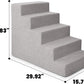 MEWANG Dog Stairs for Small & Medium Dogs and Old Cats –3/4/ 5 Steps High-Density Foam Pet Ramp for Bed & Couch, Non-Slip, Washable Cover, Grey (Square Corner, 5 Steps: 29.92''×22.83''×15.75'', 2)