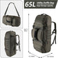65L Large Duffle Bag, 3-in-1 Tactical Backpack MOLLE Pack for Sports, Gym, Outdoor, Olive Green