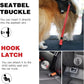 AUBELL Dog Seat Belt for Car,2 Pack Set 3-in-1 Adjustable Reflective Bungee Heavy Duty Dog Car Harness Tether with Clip Hook Latch & Buckle,Swivel Zinc Alloy Carabiner,Black+Red