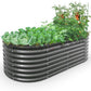 A ANLEOLIFE 6X3X2 ft Galvanized Raised Garden Beds Outdoor, Oval Large Metal Deep Root Planter Box for Planting Vegetables Flowers Herb, Anti-Rust & Easy-Setup, Quartz Grey