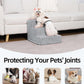 Dog Stairs for Small Dogs,17.5" H,4-Step Dog Steps for Bed and Couch with High Density Foam,Non-Slip Pet Steps for Doggy and Cat,Pet Stairs with a Washable Cover,Grey