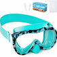 Kids Swim Goggles with Nose Cover, 180° Panoramic Snorkel Mask with Anti-Fog & Anti-Leak Design, Comfort Fabric Strap UV Protection Lens for Boys Girls Ages 3-15