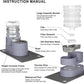 Sfozstra Automatic Gravity Water Dispenser: 5L Gray Stainless Steel Pet Bowl Waterer with Waterproof Pad - Raised Edge Water Feeder for Cats & Small Dogs Indoor/Outdoor