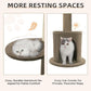 Made4Pets Floor to Ceiling Cat Tree 93-106'',Tall Cat Tower 5 Tiers, Adjustable Height, Stable Cat Tree Tower with Scratching Posts, Fluffy Condo, Hammock and Ball Toy for Indoor Cats/Kitten, Brown
