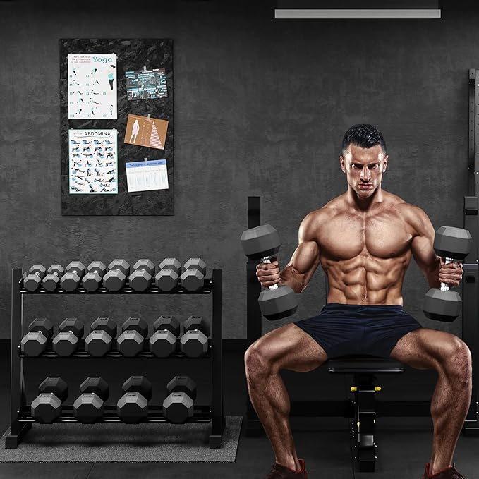 Rubber Coated Hex Dumbbell Weight Set, Multiple Sizes Exercise & Fitness Dumbbells,100LB Set,110LB Set,200LB,350LB,450LB,550LB, 35-50Lbs Pairs for Muscle Toning, Strength Building & Full Body Workout