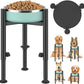 Adjustable Dog Bowls Elevated Stand- 4 Heights, Wide 6-10" -Oppro Metal Raised Tall Single Dog Food Bowl Stands Holder, Upgrade Lifted Water Feeder with Tray for Medium Large Small Breed, Black