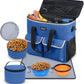 Large Pet Travel Bag Organizer - Dog & Cat Tote with Food Containers, Bowls, Feeding Mat, Perfect for Camping, Hiking (Multi-Pocket Design)