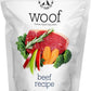 Woof Freeze Dried Dog Food - Beef Recipe, High Protein, Dog Food Topper & Dog Treats, All Life Stages, 1.76 oz