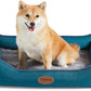 Orthopedic Dog Beds for Medium Dogs, Durable Egg Crate Foam Sofa Dog Bed wit Washable Removable Cover,Waterproof Lining,Pet Bed for Large Dogs (Peacock Blue, 26.4" L x 21.7" W x 6.2" Th)