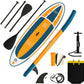 Inflatable Stand Up Paddle Board with SUP Accessories & Backpack. Paddle Boards for Adults. Non-Slip Deck, Wide Stance, Bottom Fin, Double Action Pump.