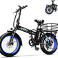 Foldable Electric Bike for Adults, 30+MPH, 48V 20Ah Removable Lithium Battery up to 80Miles, 20" Fat Tire 1000W Peak Motor Dirt Ebike Adult Electric Bicycle for Commute Beach Mountain E Bike