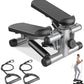 Sweetcrispy Mini Stair Steppers with Resistance Bands for Exercise at Home, Portable Exercise Twist Stepper Machine for Full Body Workout, 265LBS Capacity