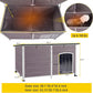 Aivituvin Large Dog House with Insulated Liner for Outdoor, Waterproof Outsides Heated Dog Kennel for Small Medium Large Dog with All-Around Iron Frame