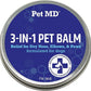 Pet MD Dog Paw Balm - 3-in-1 Paw, Nose/Snout, & Elbow Moisturizer & Paw Protectors for Dogs - 2 oz Paw Wax with Shea Butter, Coconut Oil, & Beeswax