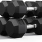 Rubber Coated Hex Dumbbell Weight Set, Multiple Sizes Exercise & Fitness Dumbbells,100LB Set,110LB Set,200LB,350LB,450LB,550LB, 35-50Lbs Pairs for Muscle Toning, Strength Building & Full Body Workout