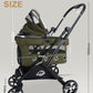 JK Pawadore 4 Wheels Pet Stroller Best Lightweight Foldable Portable Secure Easy Lock NO-Zip 180 ̊ Canopy Sun Shades Waterproof for Small/Medium Dogs 33lbs with Large Storage Basket (Army Green)