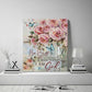 Farmhouse Rose Wall Art Christian Scripture Pictures Pink Rose Wall Decor Rustic Floral Butterfly Canvas Print Painting Artwork for Bathroom Living Room Bedroom 20"x24"