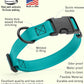 Dogline Biothane Waterproof Dog Collar with Quick Release Buckle Strong Coated Nylon Webbing with Odor- Proof for Easy Care Easy to Clean Fits Small Medium Large Dogs, Teal 5/8" W 9-14" L