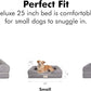 Friends Forever Small Dog Bed, Orthopedic Sofa Memory Foam Mattress, Calming Couch, Wall Rim Pillow, Water Resistant Liner, Washable Cover, Non-Slip Bottom, Chester, Small Khaki Beige