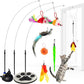 Interactive Cat Toys for Indoor Cats Suction Cup Cat Toys for Indoor Cats Bird Hunting Slefplay Simulation for Kitten Flying Bird Toy Feather Wand Attachments