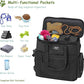 WOLT Dog Travel Bag Dog Bag for Traveling and Supplies with 2 Collapsible Bowls, 2 Food Containers, 1 Place Mat, Black