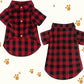 Plaid Dog Shirt Red Buffalo Outfit Soft Casual Clothes for Small Medium Large Dogs Puppy Cats Halloween Thanksgiving Christmas Costumes(S)