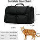 FUKUMARU Cat Carrier, 4 Mesh Windows Small Dog Carrier, 4 Storage Pockets Cat Travel Bag, Under 15 lb Airline Approved Pet Carrier, Rollable Cover for Nervous Cats, Black