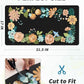 AMOAMI Coffee Mat Hide Stain Rubber Backed Absorbent Dish Drying Mat for Kitchen Counter - Fits Under Coffee Maker or Machine - Floral BLACK 17x31.5
