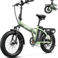 1000W Folding Electric Bike, 48V 20AH Large Removable Battery E Bike, 30+MPH, 80 Miles Max Range, 20" Fat Tire Electric Bike for Adults, Adult Electric Bicycles for Commute Beach Snow