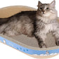 Cat Scratcher, 19.6x12.5 inches Cardboard Cat Scratching Board, Large Cat Scratchers for Indoor Cats, Bowl-Shaped Cat Scratch Pad Bed with Catnip