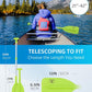 OCEANBROAD Telescoping Emergency Paddle 21''-42''（Assembling Required）/26''-54'' Aluminium Shaft for Kayaking Boating Canoeing River Tubing