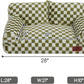 Hollypet Fluffy Plush Dog Cat Pet Couch Soft Calming Sofa Bed for Medium Small Cats and Dogs, Green and White