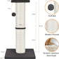 PAWSCRAT Cat Scratching Post 32" Tall, Large Diameter Natural Sisal Cat Scratch Post with Dangling Ball, Scratch-Resistant and Durable Tall Cat Scratcher for Indoor Cats, Protect Your Furniture, Grey