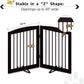 Freestanding Pet Gate for Dogs, Foldable Wooden Dog Gate for House, Indoor Pet Barrier for Stairs, Doorways, Support Feet Included, 24" Height 2 Panels, Brown