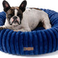 MEWOOFUN Donut Dog Beds for Small Dog, Calming Bed Round Cute Puppy Bed with Non-Slip Bottom, Fluffy Washable Pet Bed for Puppy and Kitten (Navy Blue, M (30x30x8))