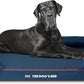 The Dog’s Bed Orthopedic Dog Bed XXL Blue Oxford with Red Trim UK Flag Dog Bed 51.5x39, Memory Foam, Pain Relief: Arthritis, Post Surgery, Lameness, Veterinary Approved, Waterproof Washable Cover