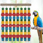 Large Parrot Toys, 17.7 inch Multicolored Natural Wooden Blocks Beads Rattan Balls, Bird Chew and Hanging Tearing Toys for Large Medium Birds Macaws African Grey Cockatoos Amazon Parrots