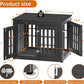 32" Heavy Duty Dog Crate Furniture for Small,Medium and Large Dogs,Rustic Wooden Dog Cage Kennel Indoor Furniture with Waterproof Top,Decorative Pet House Side End Table (Black)