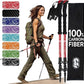 100% Carbon Fiber Trekking Poles by USA Brand - Ultra Strong Lightweight Collapsible Hiking Poles with Cork and EVA Foam Grips & Quick Adjustable Flip Locks