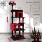 Globlazer Heavy Duty Gothic Cat Tree, 72in Large Cat Tower with Coffin Bed, Sturdy Maine Coon Cat Tree for Large Cats 20 lbs+, Medieval Castle Style with 6 Scratching Posts & Hammock, S72, Black & Red