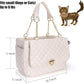 Fashion Pet Carrier Dogs Cat Small Animals Purse Bag, Leather Pet Carriers Dog Puppy Kitten Tote Travel Handbag TSA Airline-Approved