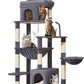 Taoqimiao 83In Heavy Duty Cat Tree, Suitable 20lb+ Large Cats, XXL-Cat Tower for Indoor Cats Large Adult, 2 Luxurious Cat Cando with 8 Scratching Posts,Oversized Metal Hammocks,Smoky Gray MS032G