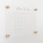 Personalized Clear Acrylic Calendar for Wall, Calendar Whiteboard for Wall, Dry Erase Wall Calendar, Wall Calendar Organizer System for Home (Cursive, Blush, 14"W x 11"H)